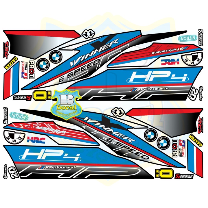 ( Quí khách vui lòng mang ra tiệm cho thợ dán ) Tem winner X hp4 Crom cao cấp