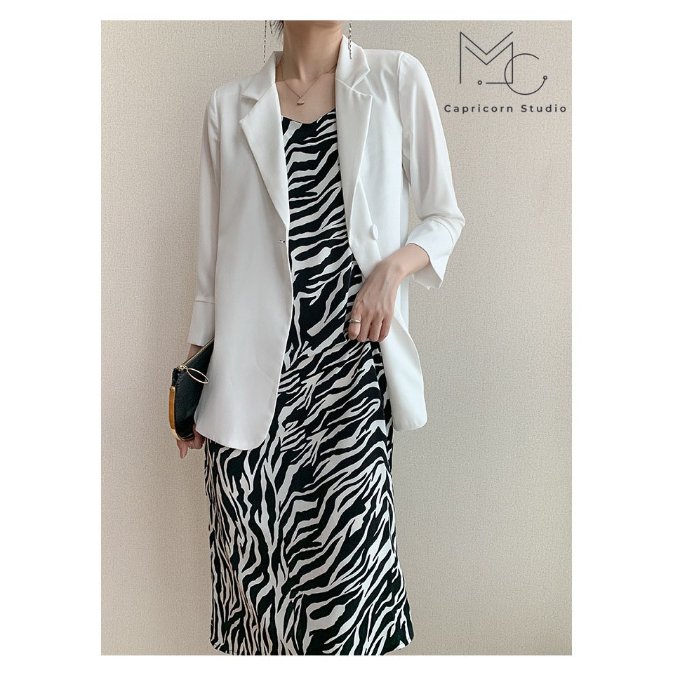 Váy dây mùa hè Sexy Sling Dress hoạ tiết ngựa vằn nhẹ nhàng phong cách Ulzzang có bigsize