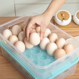 Stackable egg storage box with lid, kitchen refrigerator fresh-keeping box, household plastic egg rack holder, egg box