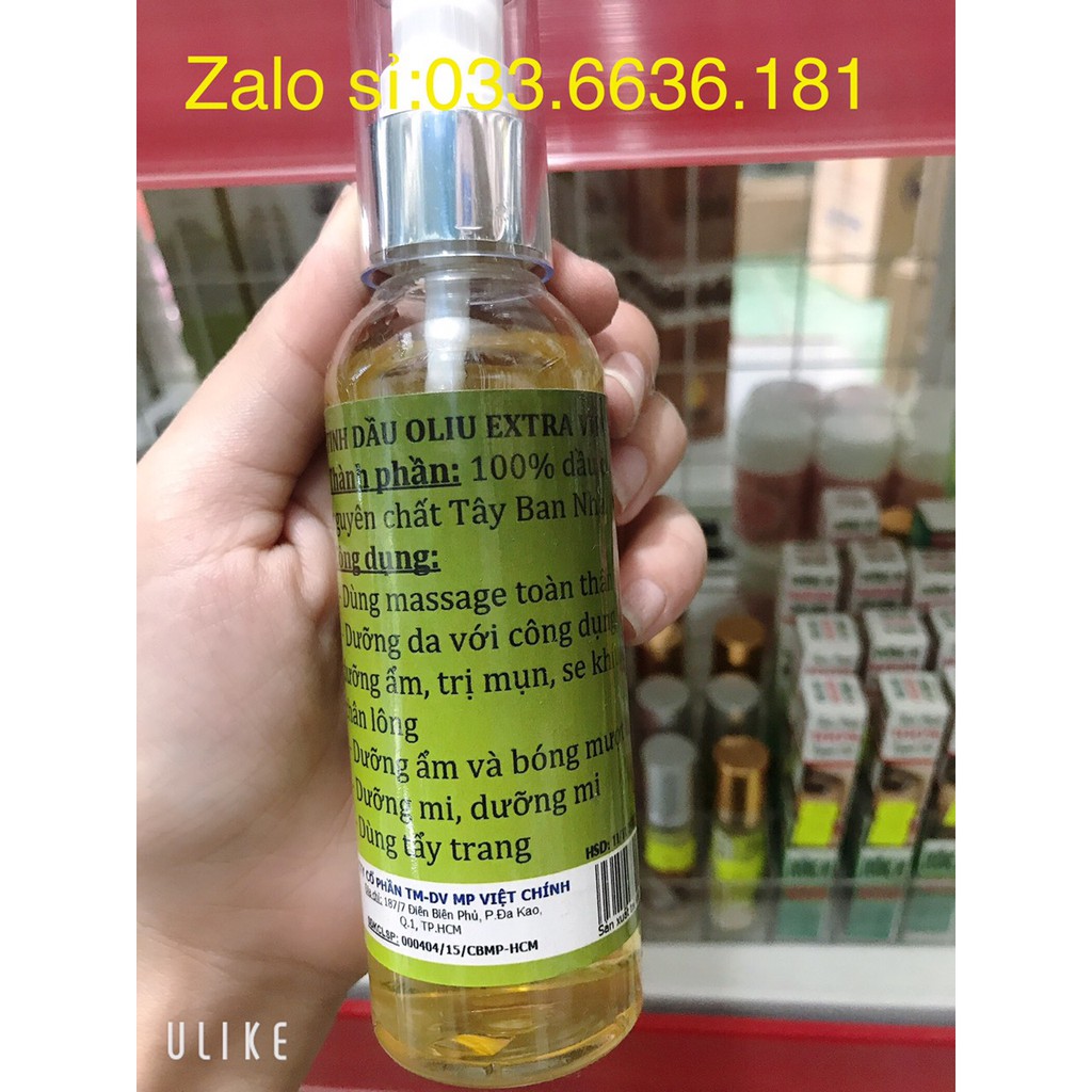 [chuẩn hàng cty 100%] dầu OLIVE EXTRA VIRGIN nguyên chất chai 100ml