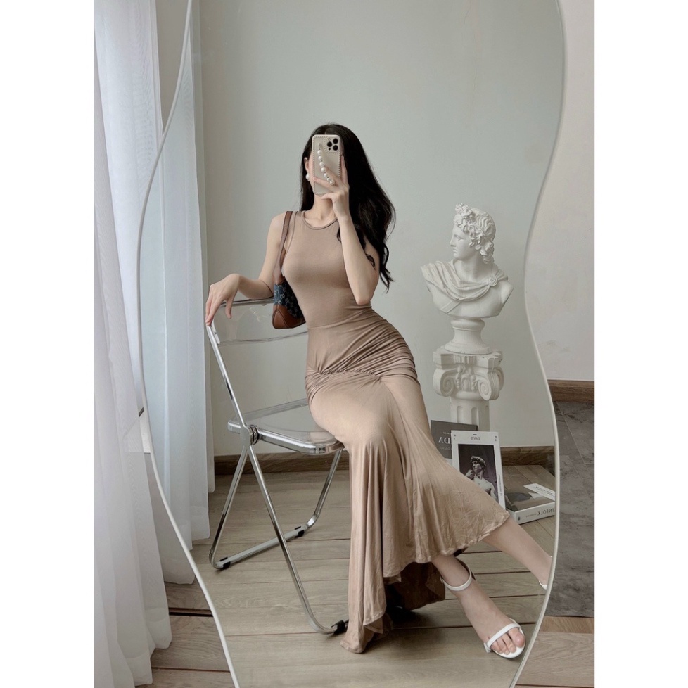 [HOT] Váy Body Ba Lỗ Đuôi Cá, Đầm Ôm Body Cotton Co Giãn Thoải Mái, Đi Dự Tiệc, Đi Chơi