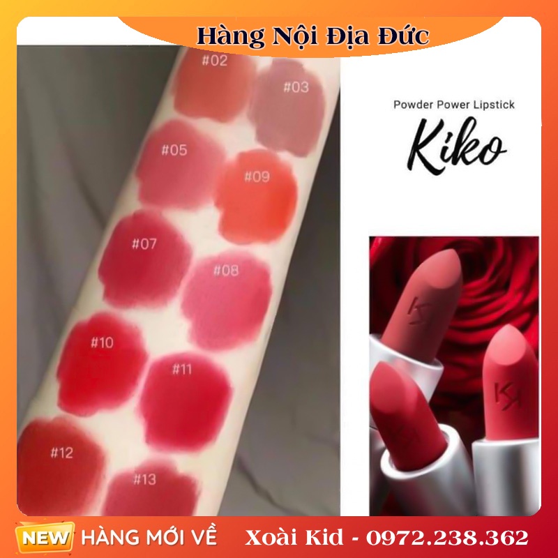 Son Lì KIKO Powder Power Lipstick - Nội địa Đức Đủ Bill