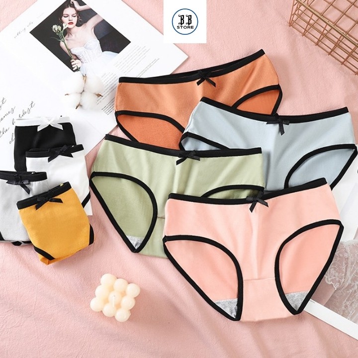 Quần lót nữ cotton cao cấp trơn viền đen toàn viền, quần lót cotton kháng khuẩn co giãn 4 chiều thoáng khí BB Store | BigBuy360 - bigbuy360.vn