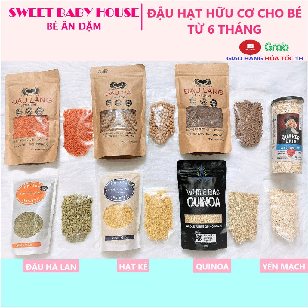 Đậu hạt hữu cơ organic dinh dưỡng 100g ăn dặm cho bé từ 6 tháng tuổi - Sweet Baby House