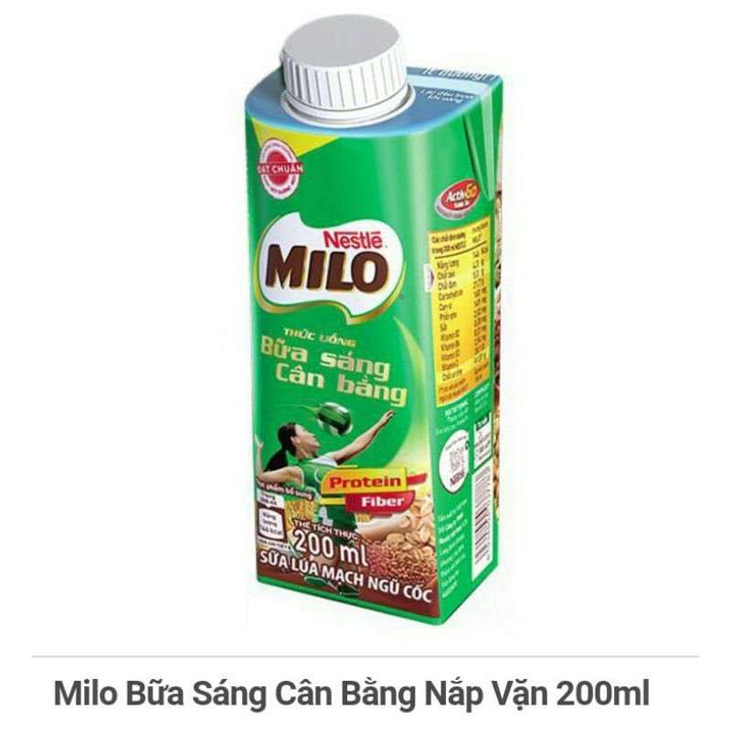 Sữa Nestlé Milo 210ml/ bữa sáng cân bằng nắp vặn 200ml