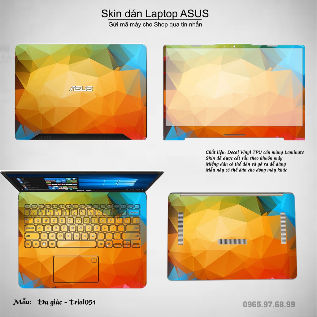 Skin dán Laptop Asus in hình Đa giác _nhiều mẫu 9 (inbox mã máy cho Shop)