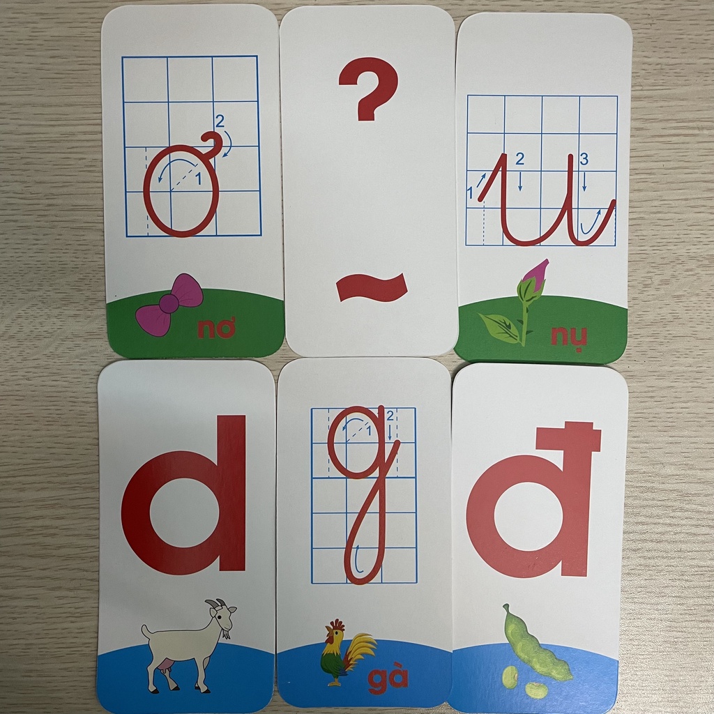 Sách - Flash Card Bộ thẻ học CHỮ CÁI - CHỮ GHÉP có mẫu chữ viết - 29 chữ cái - 11 chữ ghép - 5 dấu thanh (7 x 14 cm)