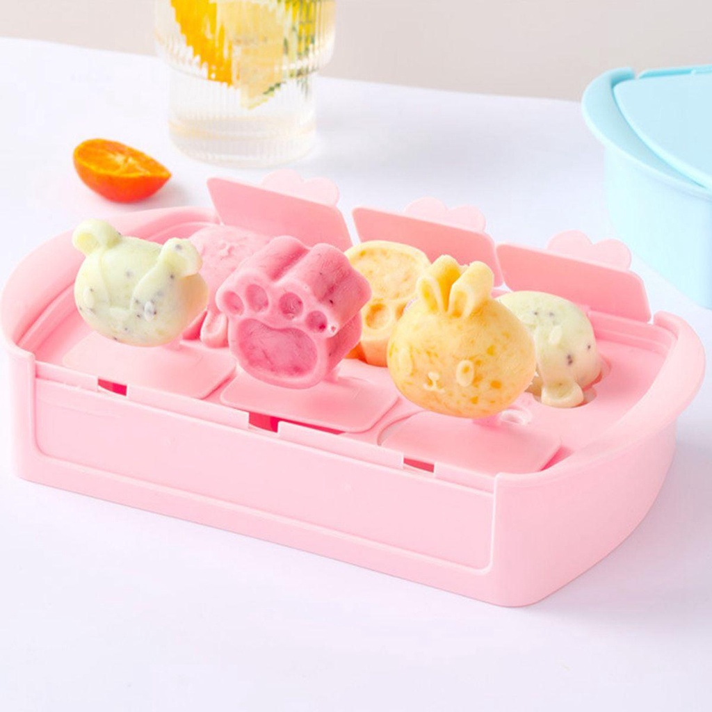 YIYU Khuôn Silicone Làm Kem Que Gấp Gọn Tiện Dụng