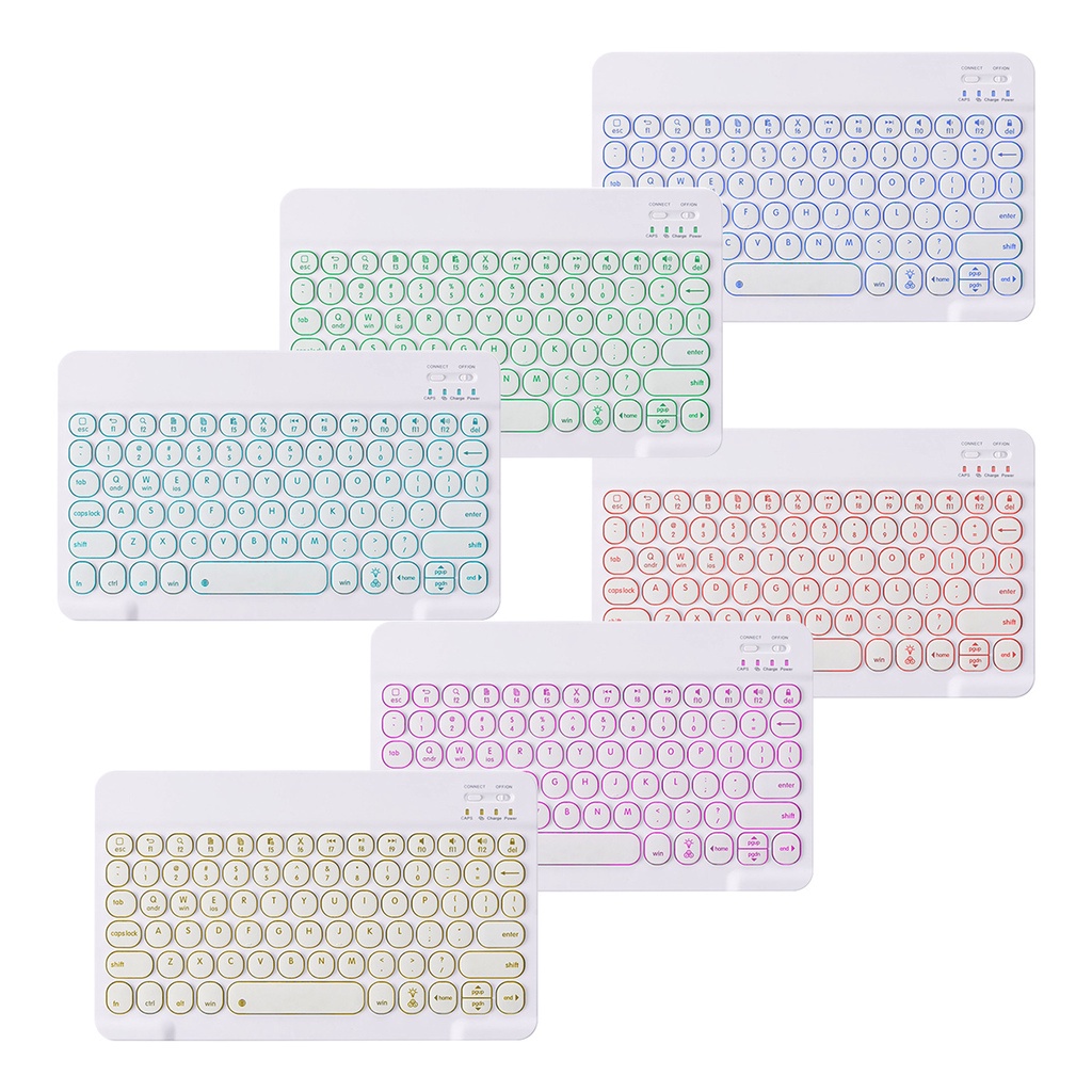 Ultra Bàn Phím Bluetooth Không Dây Mini 10 Inch Có Đèn LED RGB Không Gây Tiếng Ồn Cho Notebook Tablet