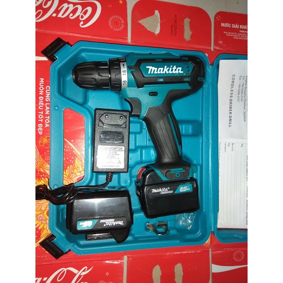 Máy khoan pin 21 vôn Makita Madein Thái lan  DF331D, bắn vít, khoan sắt, gỗ, khoan tường ..chữ Makita đúc nổi.