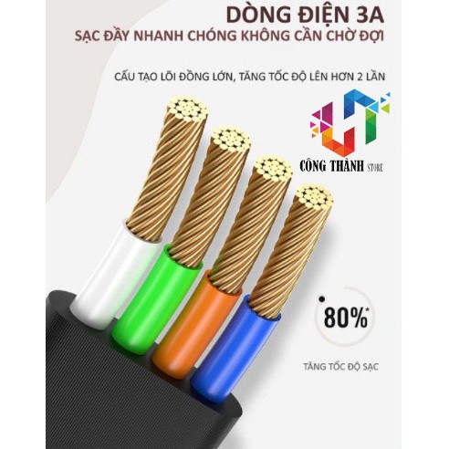 [Hàng Chính Hãng] Cáp sạc điện thoại, truyền dữ liệu điện thoại 3 in 1 X6