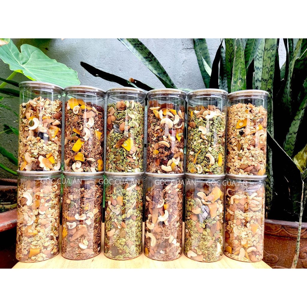 Granola Ăn Kiêng Nhiều Hạt 500g- Ngũ Cốc Ăn Kiêng Không Đường (Tỷ lệ yến mạch 35%)