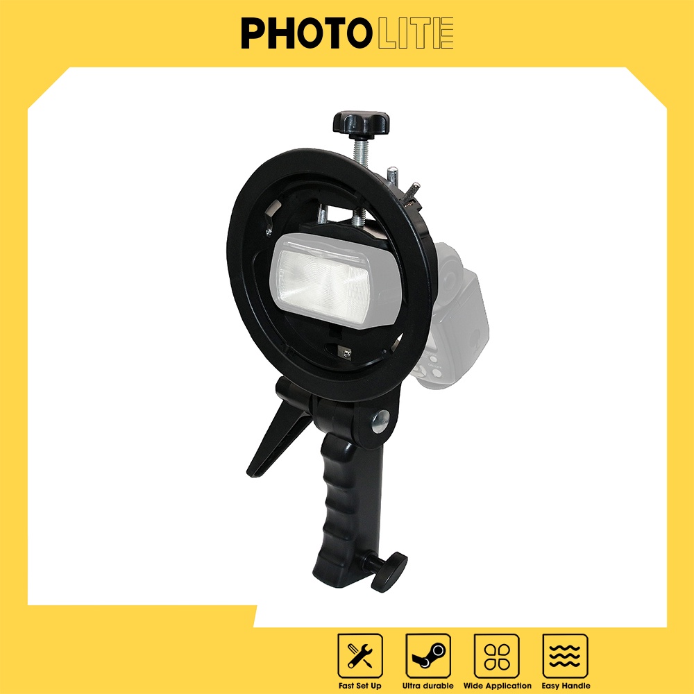 Ngàm chuyển flash S Shape Photolite PA073 dùng gắn phụ kiện studio softbox ô tản sáng ngàm bowen