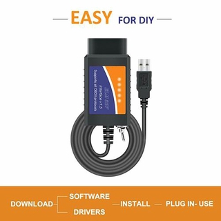For ELM327 OBD2 Scanner Elm 327 USB V1.5 Bluetooth Code Reader Auto Diagnostic Scanner Tool Made