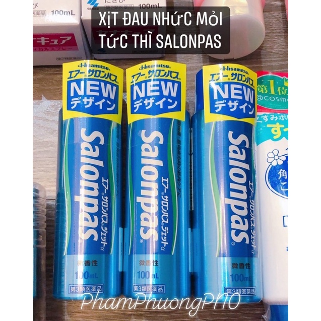 Xịt Salonpas giảm đau tức thì ( mẫu mới nhất )