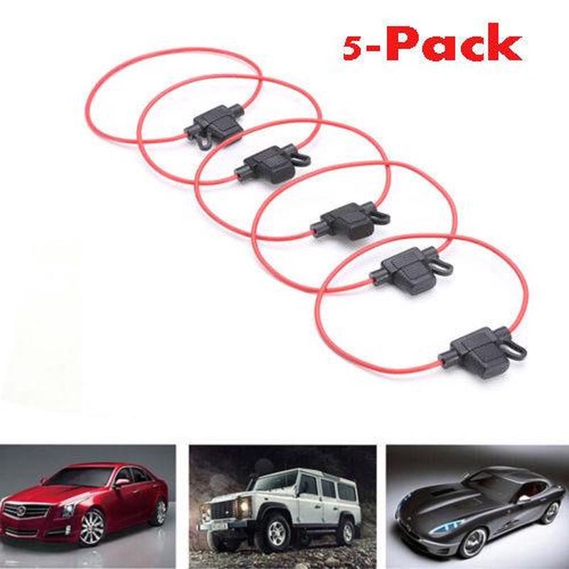 Set 5 Cầu Chì Lưỡi Mini 12V 30A Giá Đỡ