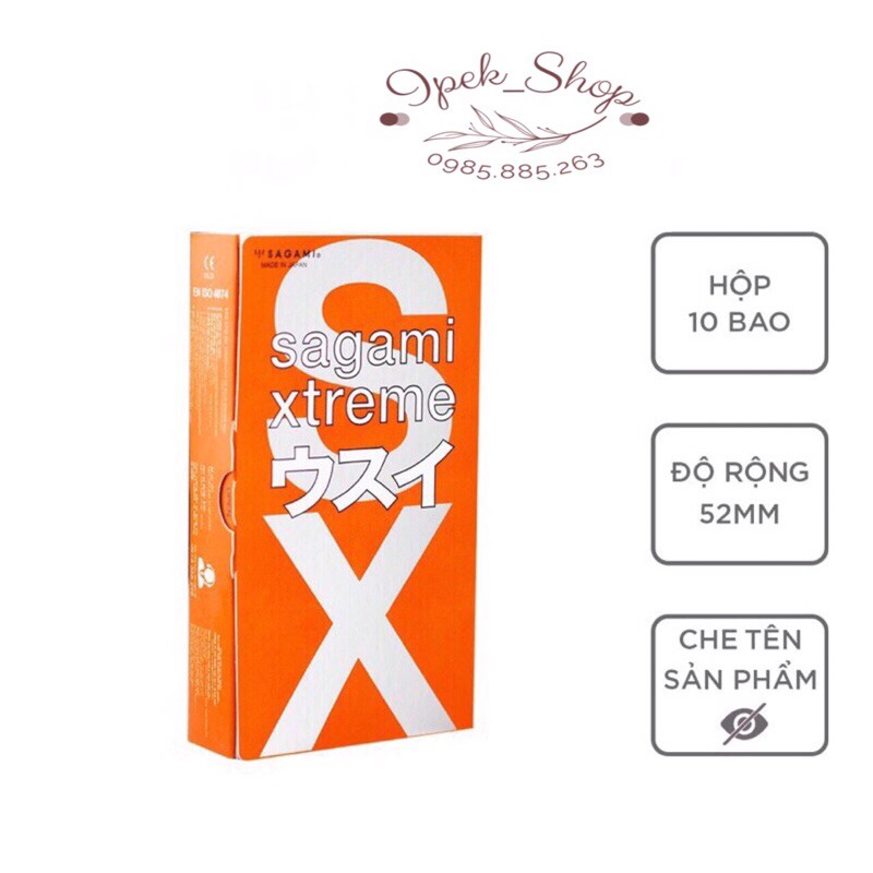 Bao cao su SAGAMI Love me Gold Orange Box mỏng trơn kiểu truyền thống - Hộp 10 Pcs - Ipek_Shop