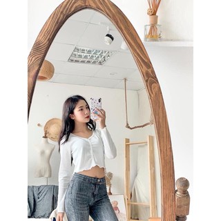 Áo croptop khuy chất thun tăm