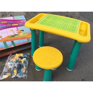 Bàn ghế lego đa năng cho bé hkm bobby