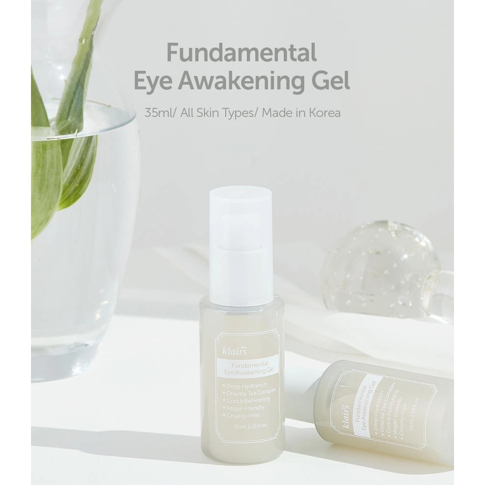 Gel Dưỡng Mắt Klairs Mờ Thâm Quầng Nếp Nhăn Chống Lão Hóa Fundamental Eye Awakening Gel 35ml - Khongcoson