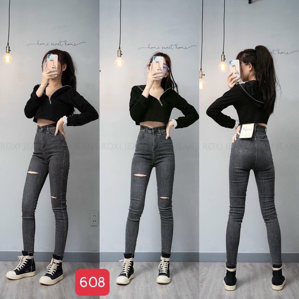 Quần Nữ lưng cao nhiều mẫu , quần jeans giá rẻ chất lượng , quần jaen trơn màu đen ,T-Fashion Shop-qn600
