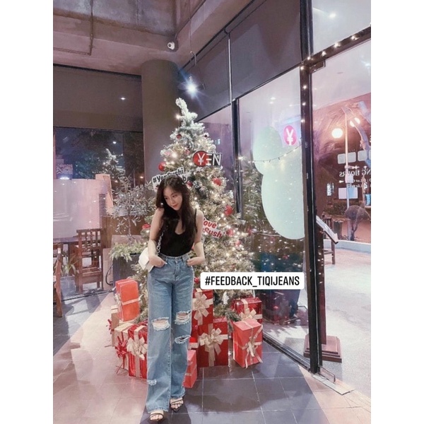 M2479-QUẦN JEAN XANH ỐNG RỘNG RÁCH SIU HOT | BigBuy360 - bigbuy360.vn