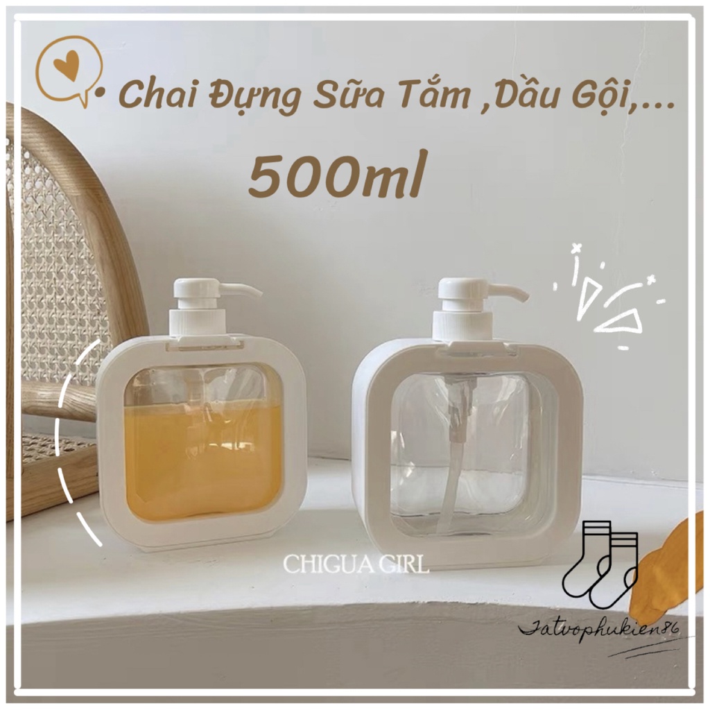 Chai đựng dầu gội -sữa tắm FREESHIPChai đựng nước rửa tay -nước rửa bát dung tích 500ml và 300ml có sẵn