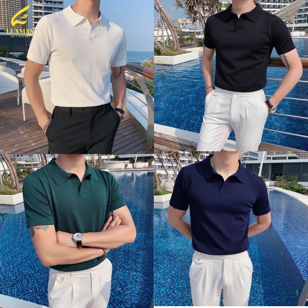 Áo Polo nam cao cấp cổ bẻ chất vải cotton CVC xịn, form ôm, trẻ trung, năng động
