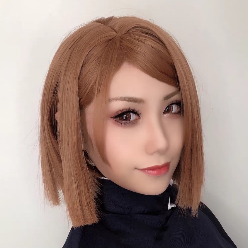 Wig/tóc giả cosplay Nobara Kugisaki màu cam nâu Jujutsu Kaisen Chú Thuật Hồi Chiến