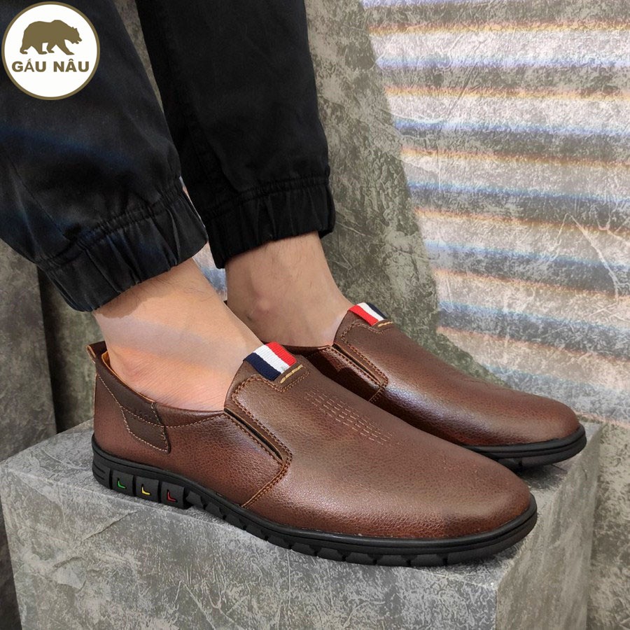 Giày lười nam màu nâu chất lượng cao GN485 Gấu Nâu | BigBuy360 - bigbuy360.vn