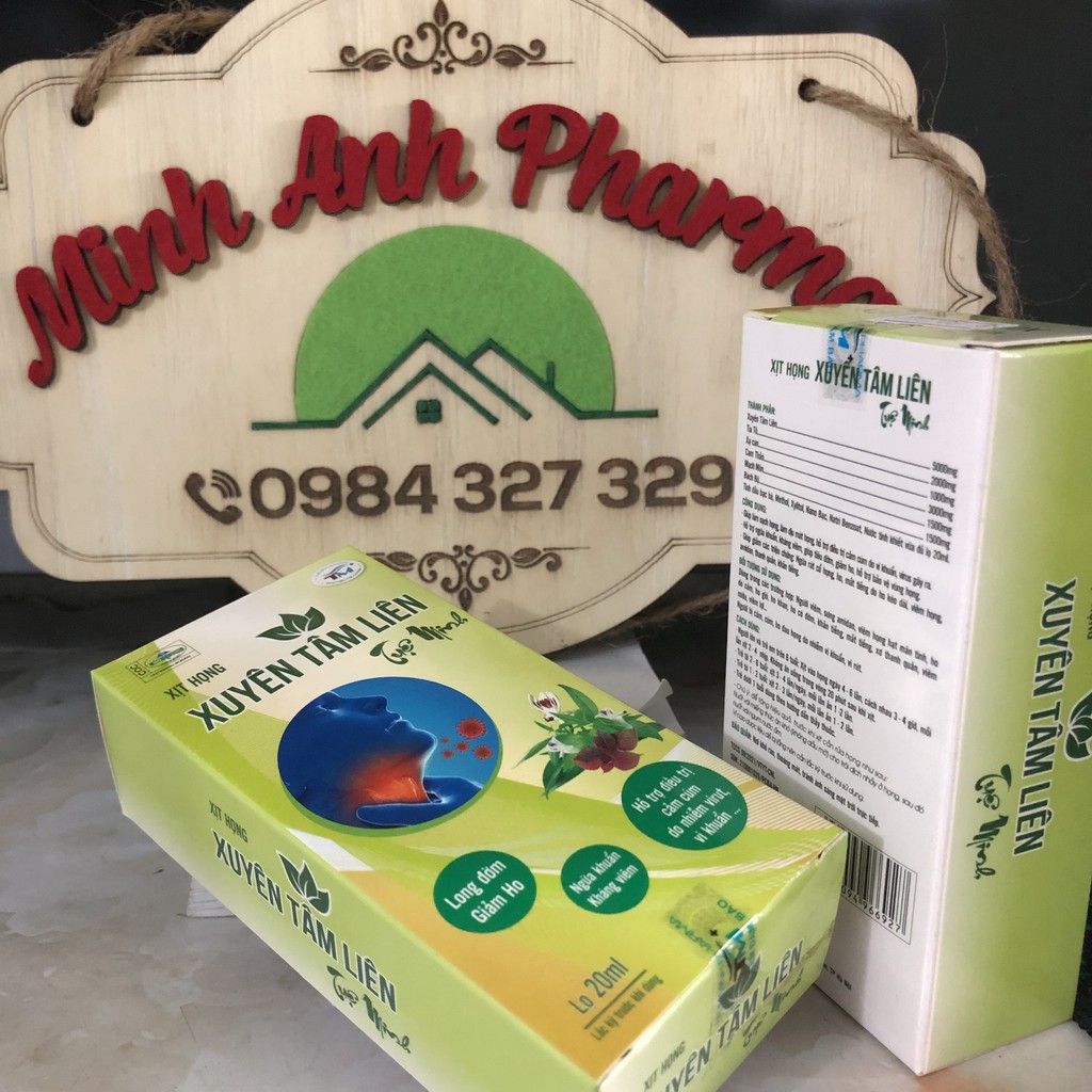 Xịt họng Xuyên Tâm Liên  - ngừa khuẩn, long đờm, giảm ho