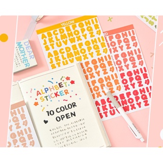 YZYUEZHEN_ 2 tấm Sticker alphabet, number nhiều màu