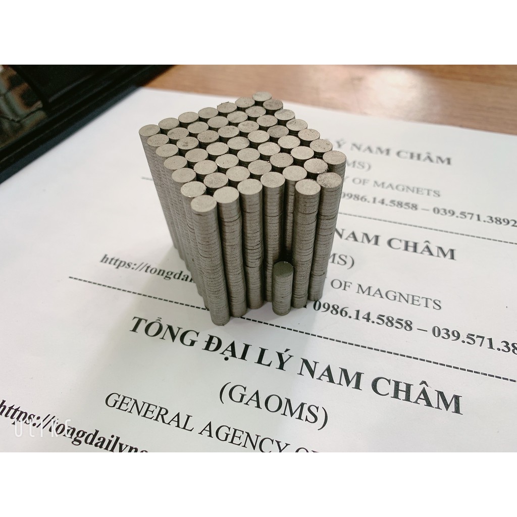 Bộ 20 viên nam châm đất hiếm chịu nhiệt độ cao 350 độ C, nam châm chịu nhiệt 6x1.2mm