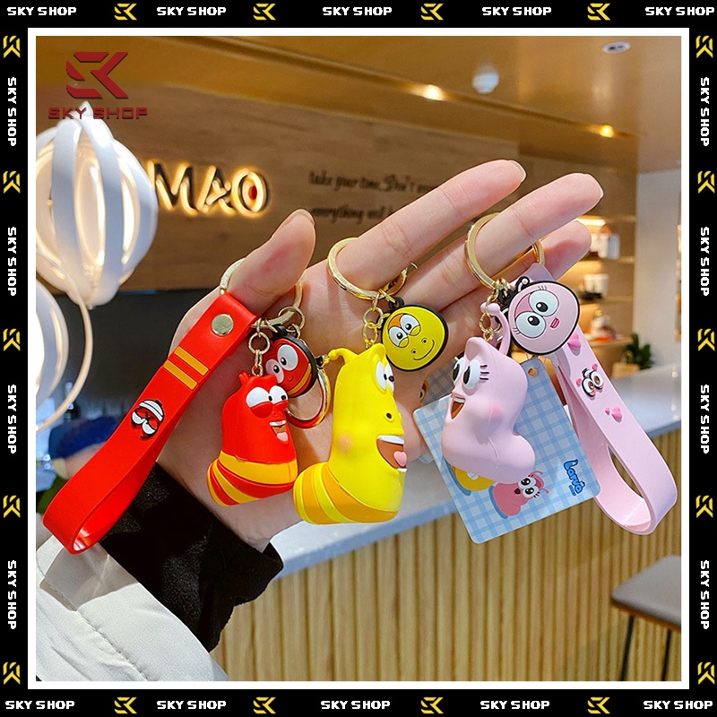 Móc khóa cute larva, móc chìa khóa sâu larva dễ thương Sky Shop [MK013]