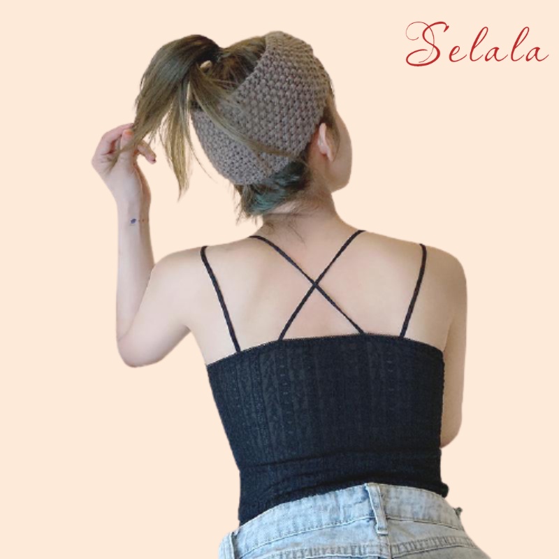 Áo Hai Dây Ren Selala Croptop  Thiết Kế Dây Đan Lưng Sexy Quyến Rũ 2S07