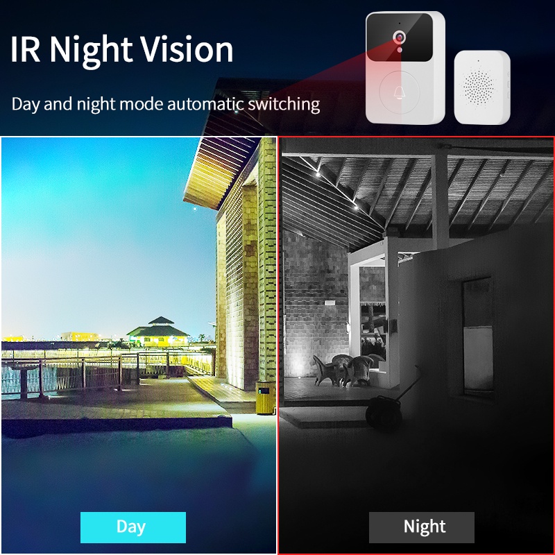 Chuông cửa không dây có camera tầm nhìn ban đêm camera wifi ngoài trời an ninh chuông cửa thông minh video màn hình liên lạc bằng giọng nói cho gia đình