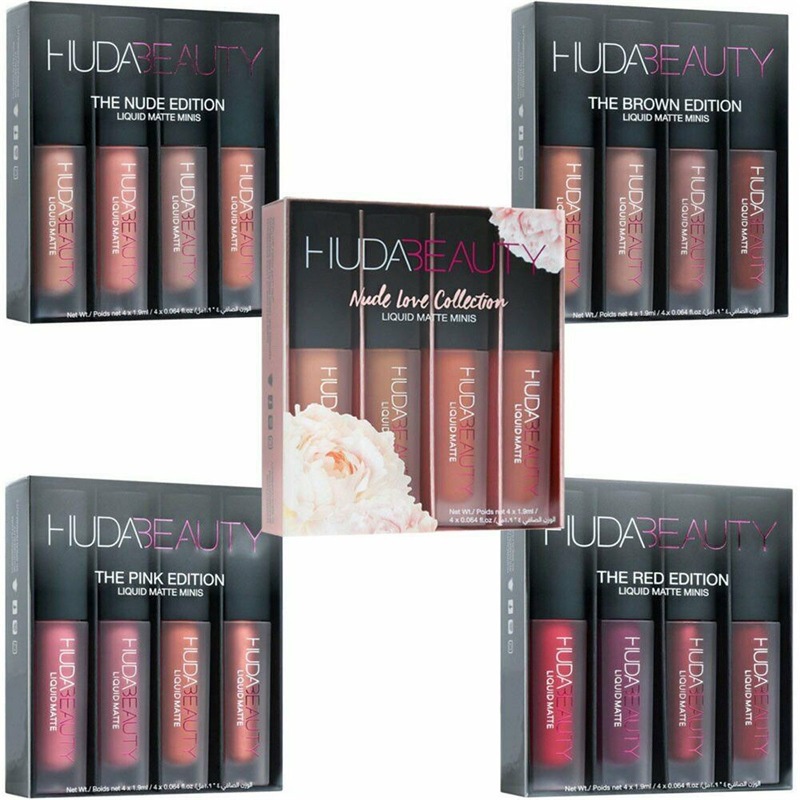 Set 4 Thỏi Son Kem Hiệu Ứng Lì Huda Beauty