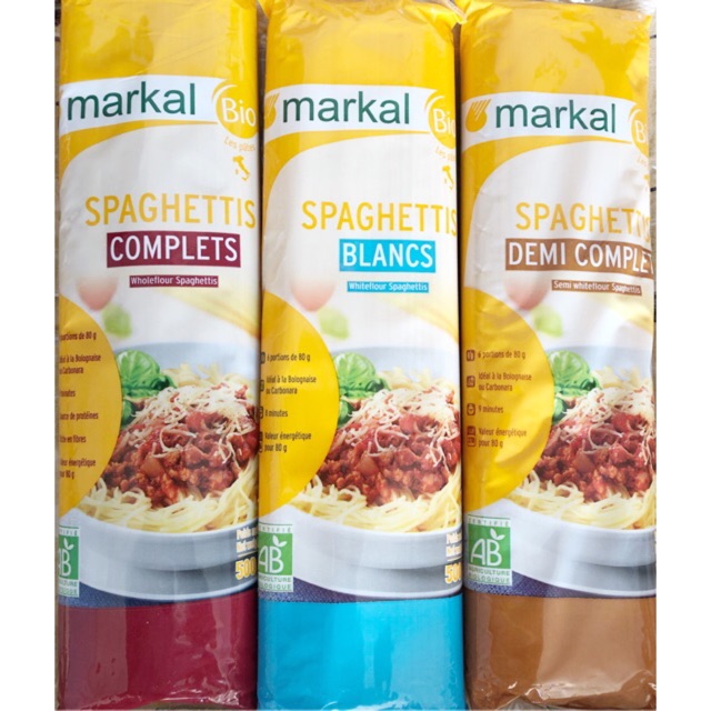 (Organic) Mì Spaghetti Lứt/Bán lứt/Trắng hữu cơ Markal 500g