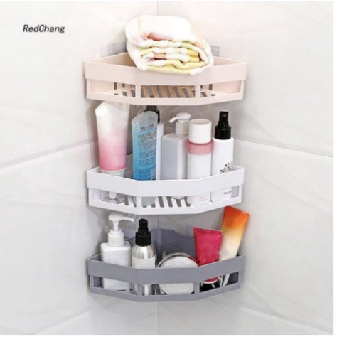 Kệ Góc Tam Giác Nhựa Dán Góc Tường Đa Năng Cho Bếp &amp; Nhà Tắm - Kanta store