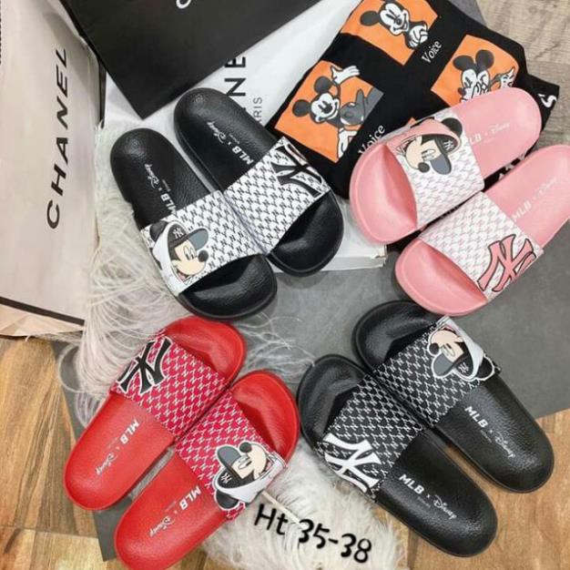 ( Sales T8 ) Dép lê chuột mickey ny đen đỏ hồng trắng 😍 . 2020 new