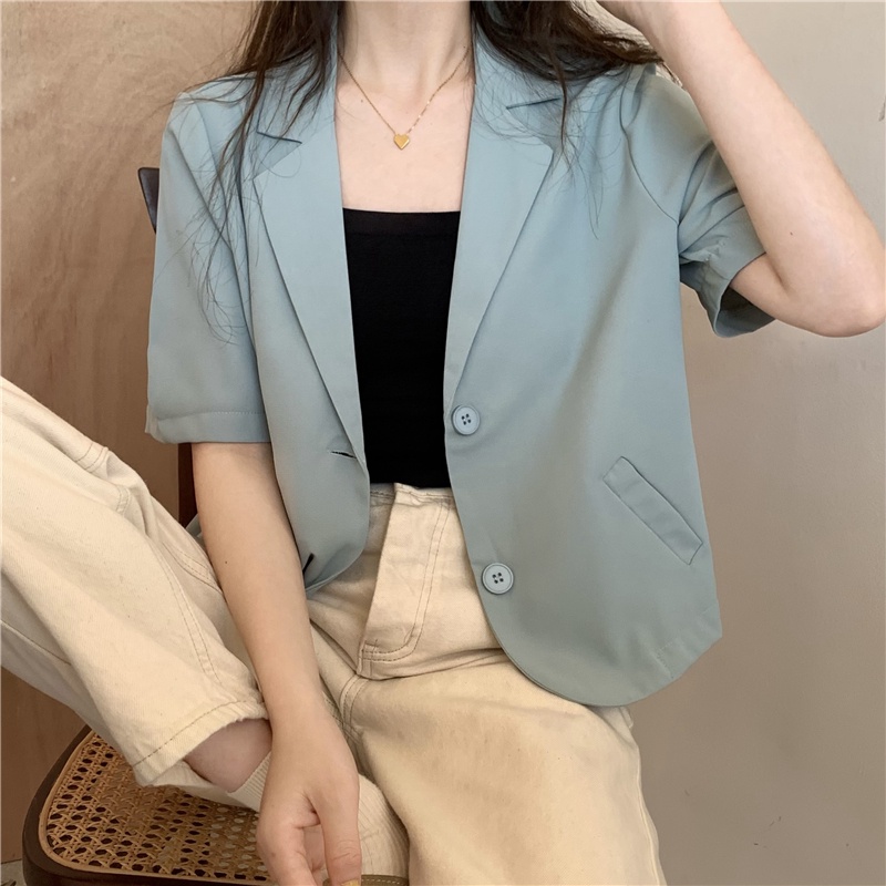 Áo Khoác Blazer Dáng Rộng Màu Sắc Đơn Giản Thanh Lịch Cho Nữ | BigBuy360 - bigbuy360.vn