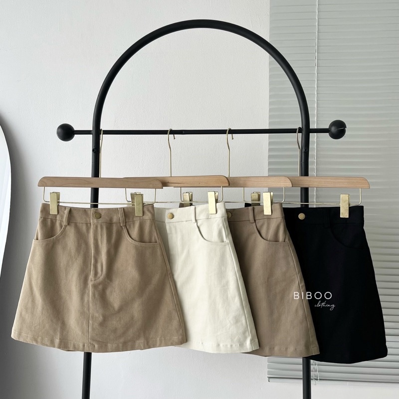 BIBOO - Chân váy ngắn cơ bản chất liệu kaki có quần trong KAKI SKIRT