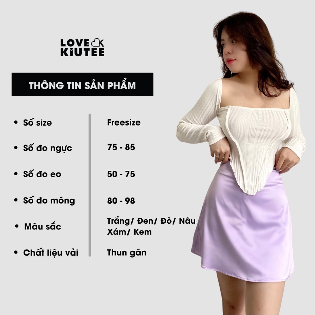 Áo ngắn kiểu tay dài cách điệu Long Sleeve Corset vải co dãn LOVEKIUTEE