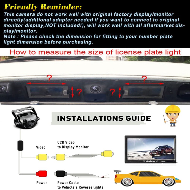 Camera Lùi Xe Cho Honda Civic EK FD Accord Pilot Fit Jazz Acura TSX 1998-2013