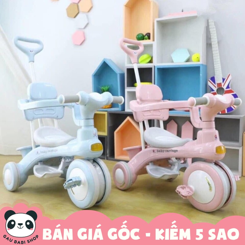 Xe đẩy kiêm xe chòi chân, xe đạp 3 bánh có khung bảo vệ an toàn cho bé 618