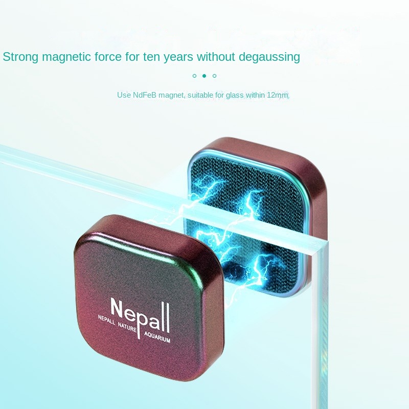 Bàn Chải Hai Mặt Từ Tính Không Cần Tẩy Rửa Khử Trùng Và Loại Bỏ Tảo Xi Lanh mini Dụng Cụ Vệ Sinh Kính Bể Cá