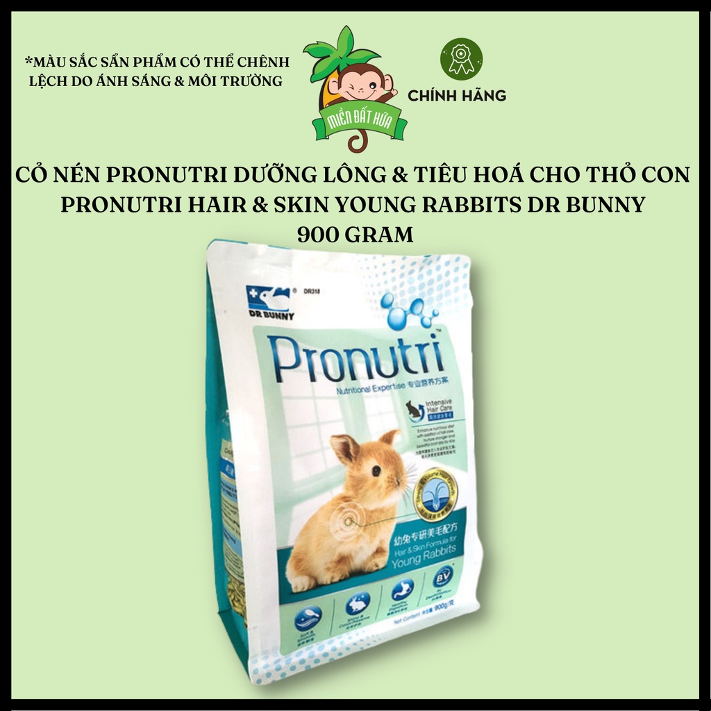 Thức ăn thỏ bọ - Cỏ nén Pronutri dưỡng lông & tiêu hoá cho thỏ con chính hãng Dr.Bunny 900 gram dành cho thỏ