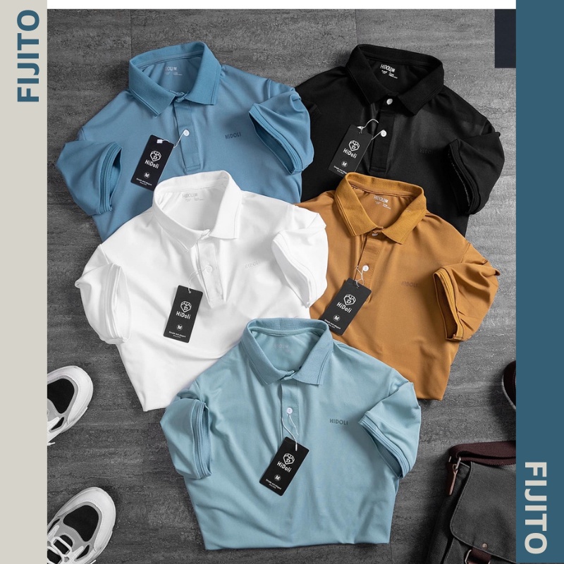 áo phông polo nam trơn basic cổ bẻ cao cấp vải cá sấu cotton thun phông mặc mùa hè công sở Fijito N.005.NA.2XL