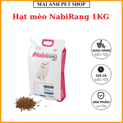 Thức ăn hạt cho mèo Hàn Quốc NaBiRang - 1KG(ZIP)