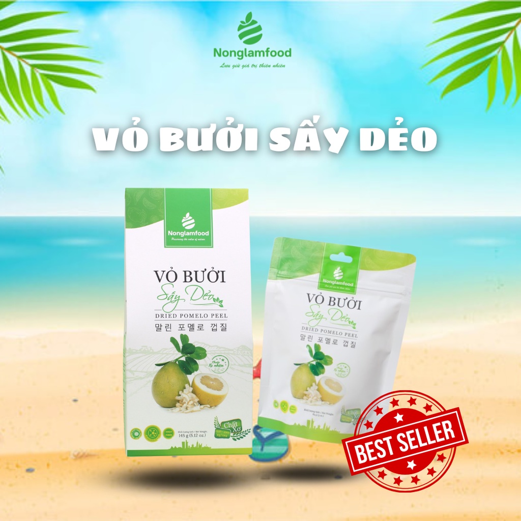 Vỏ bưởi sấy dẻo 85g Nông Lâm Food thơm mùi bưởi, ngọt thanh nhẹ nhàng đồ ăn healthy tốt cho sức khoẻ